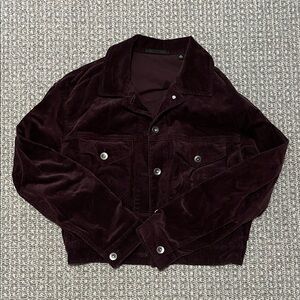 Uniqlo Maroon Cropped Corduroy Jacket
